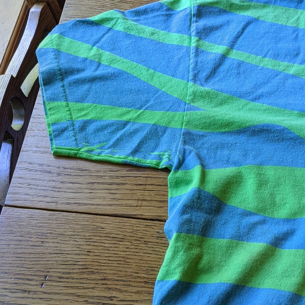 GOLF WANG Tiger Stripe Green Blue Tee RARE Sz XL - Picture 5 of 11